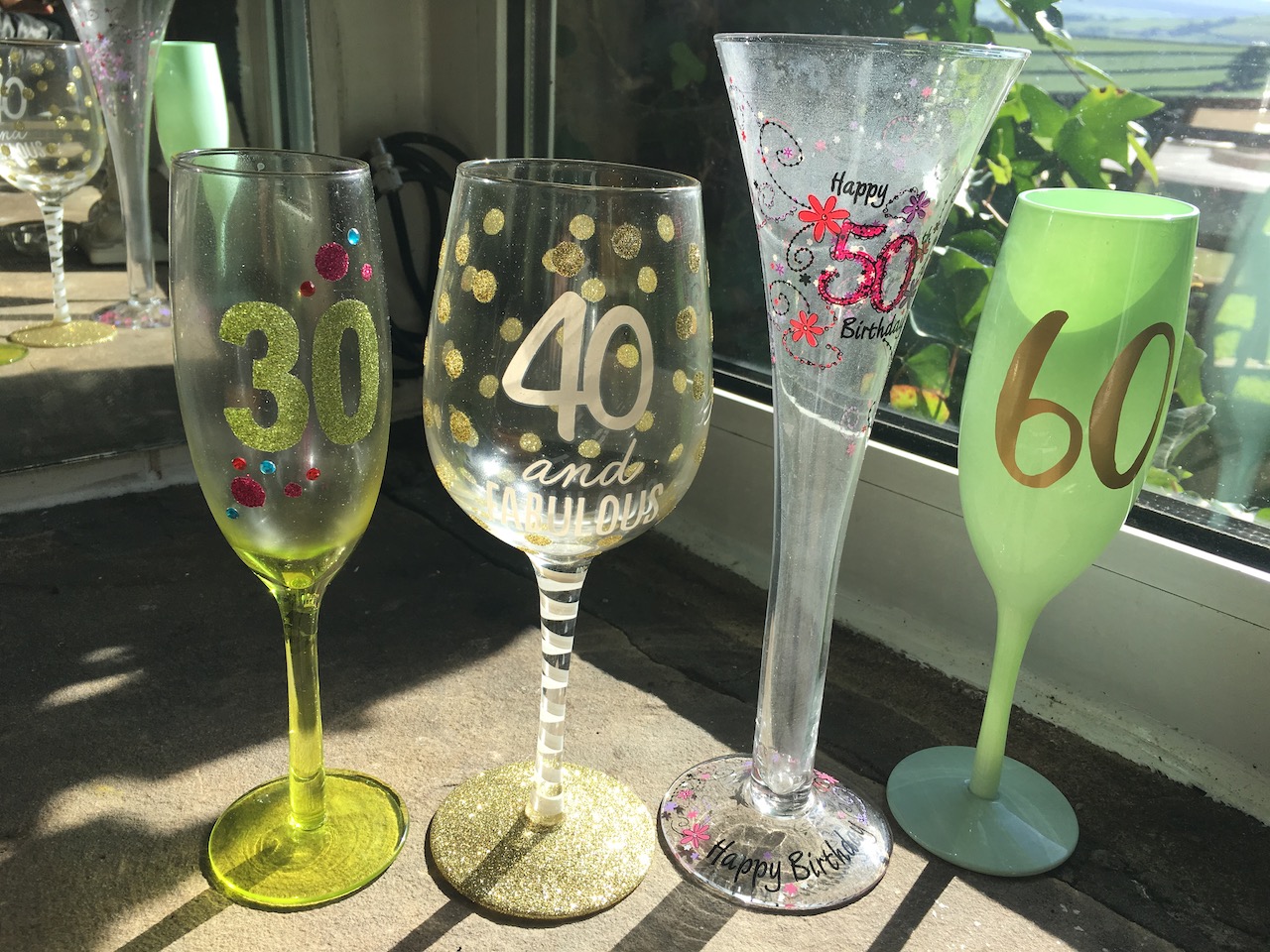 Birthday celebration glasses